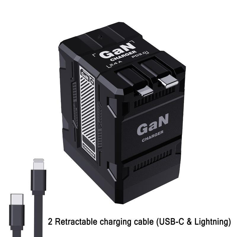 🔥🔥4-in-1 Compatible 120W Fast Charger with Retractable Type-C & Lightning Cable