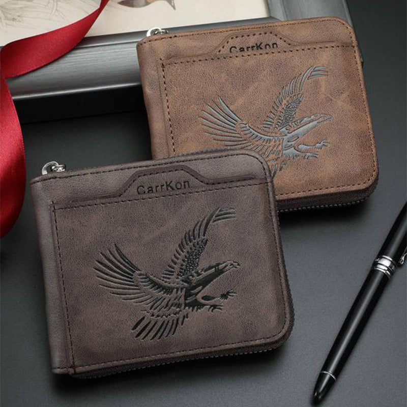 🔥LAST DAY 49% OFF🔥Men's Vintage Eagle Embossed Short Wallet