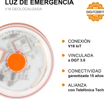 🚨 Luz Emergencia V16 Homologada DGT 3.0 - Geolocalización y SIM Conectada