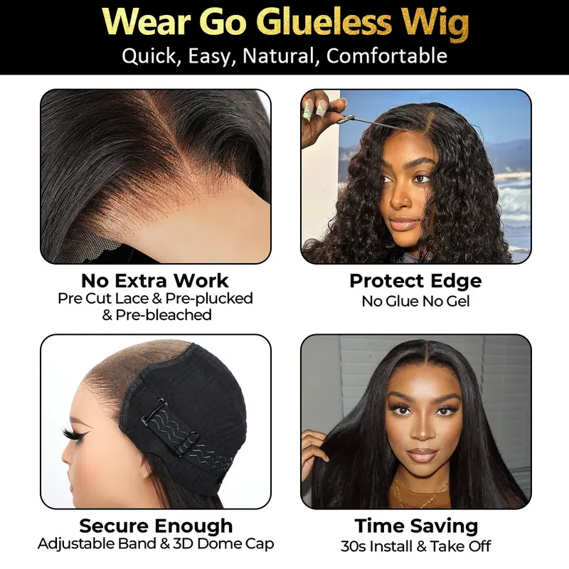🔥 LAST DAY 70% OFF 🔥 360 Full Lace Wig | Pre-Cut, Pre-Plucked & Glueless with Invisible Drawstring