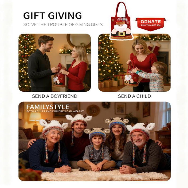 ⚡ Black Friday Sale 🚨 Original design Festive Matching Family Christmas Hats & Free Handbag