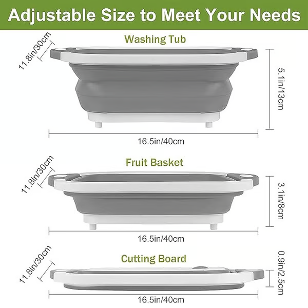 🔥🔥3-in-1 Collapsible BBQ Tub & Cutting Board
