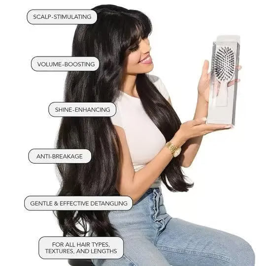 🎅 Early Christmas Sale 🎁 The Ultimate Hair Gift - Hybrid Boar & Nylon Bristle Brush for Stronger, Shinier Hair