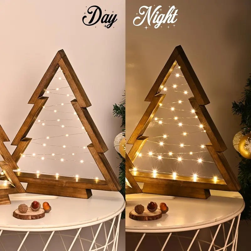 🔥Hot Sale 🎁✨Wooden Christmas Tree Tabletop Set