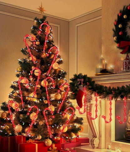 🔥Hot Sale 🎁✨Christmas Solar Candy Cane Lights & IP65 Waterproof, Outdoor & Indoor Pathway Lights, Garden Yard Decorations