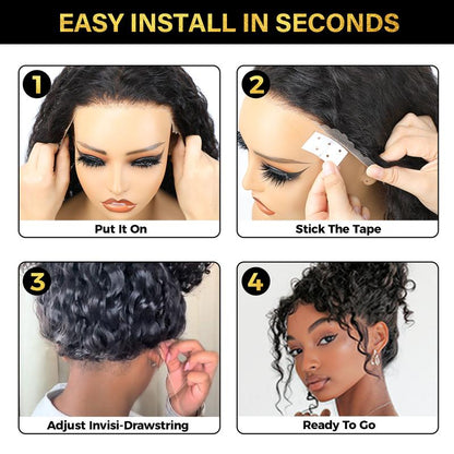 🔥 LAST DAY 70% OFF 🔥 360 Full Lace Wig | Pre-Cut, Pre-Plucked & Glueless with Invisible Drawstring