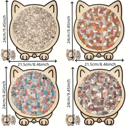 🔥Hot Sale🎁✨Cat Shaped Wooden Jigsaw Puzzle