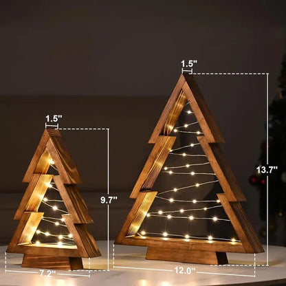🔥Hot Sale 🎁✨Wooden Christmas Tree Tabletop Set