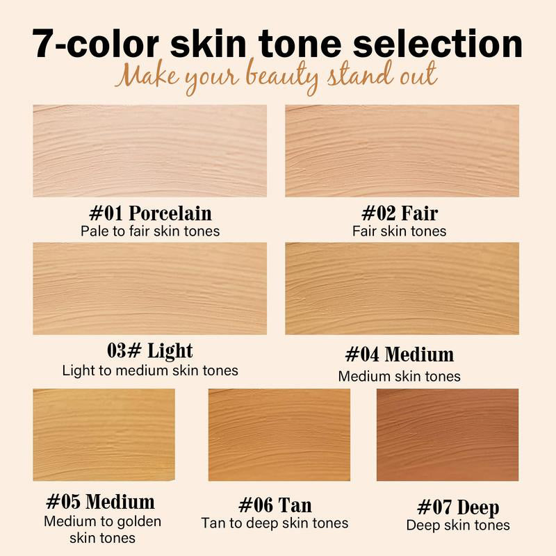 🔥 2-in-1 Foundation & Concealer Stick with Moisturizing, Lightweight & Built-In Brush