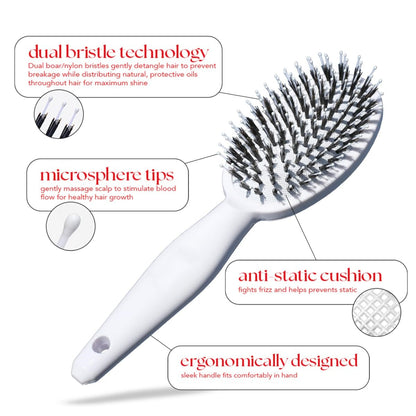 🎅 Early Christmas Sale 🎁 The Ultimate Hair Gift - Hybrid Boar & Nylon Bristle Brush for Stronger, Shinier Hair