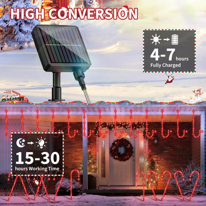 🔥Hot Sale 🎁✨Christmas Solar Candy Cane Lights & IP65 Waterproof, Outdoor & Indoor Pathway Lights, Garden Yard Decorations