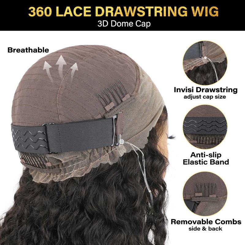 🔥 LAST DAY 70% OFF 🔥 360 Full Lace Wig | Pre-Cut, Pre-Plucked & Glueless with Invisible Drawstring