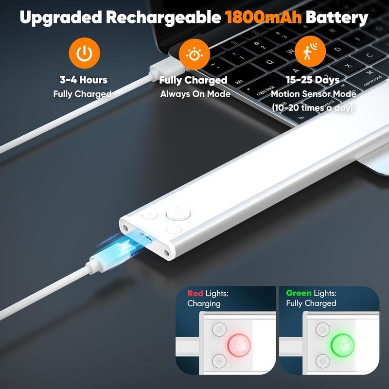 🎅 Early Christmas Sale 🎁 Smart Under Cabinet Lights - 76LED Motion Sensor Night Light Indoor for Closet, Stairs & Kitchen